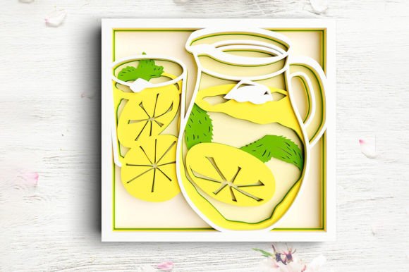 3D Cocktail SVG DXF 5 Layer - Lemon Svg