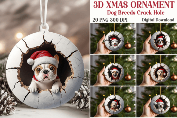 3D Crack Hole Dog Breed Xmas Ornament Graphics and Crafts Review