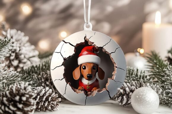 3D Dachshund Dog Xmas Ornament PNG Graphics and Crafts Review