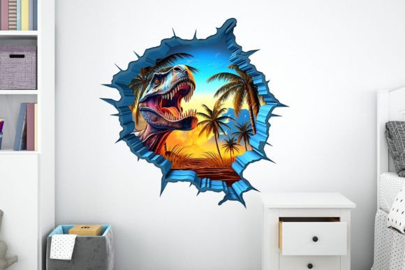3D Dinosaur Cracked Hole Sticker: Graphics and Crafts Review