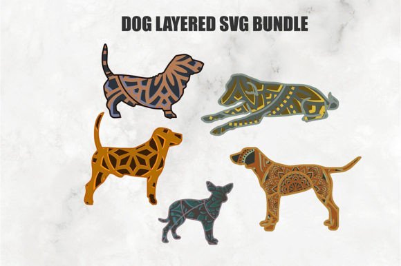 3D Dog SVG Bundle DXF - Pet Svg Graphics and Crafts