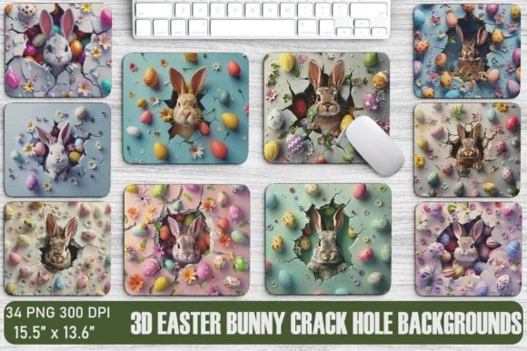 3D Easter Bunny Crack Hole Backgrounds Bundle Review