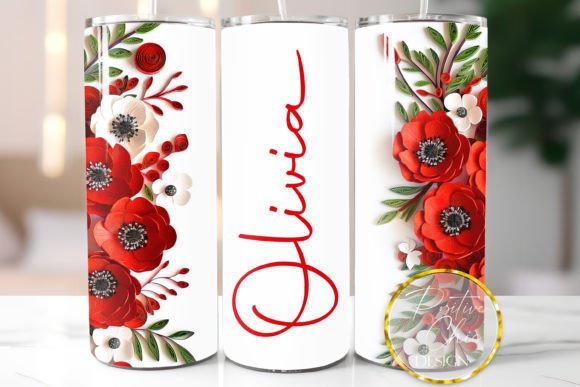 3D Flowers Tumbler Wrap PNG Custom Name Graphics and Crafts Review