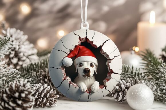 3D Great Dane Dog Xmas Ornament PNG Graphics for Crafts