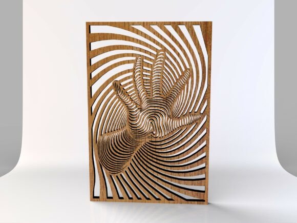 3D Hand Illusion Panel Optical Wall: Laser Cutting Freebies for Digital Publishers