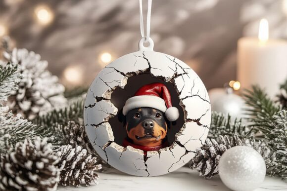3D Rottweiler Dog Xmas Ornament PNG: A Brand Designer’s Review for Graphics and Crafts