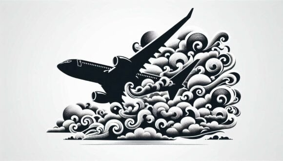 Airplane Flying Through Clouds Graphics and Illustrations Review