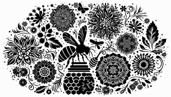 Bee Making Honey Graphics and Illustrations for Editorial Use