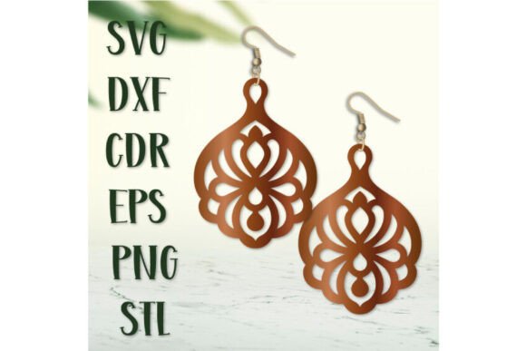 Boho Earrings SVG, Jewelry Pendant STL Graphics and Crafts