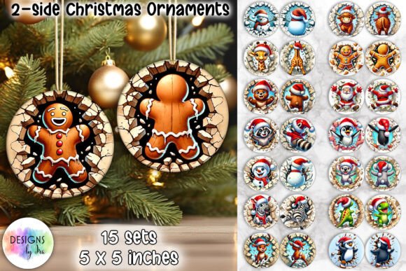 Both Side 3D Christmas Ornament Bundle: Graphics and Illustrations Review