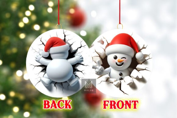 Both Side 3D Xmas Snowman Ornament PNG Graphics and Crafts Review
