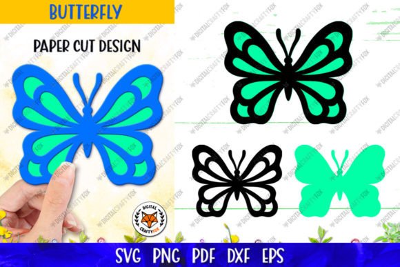 Butterfly Paper Cut Graphics for Crafts