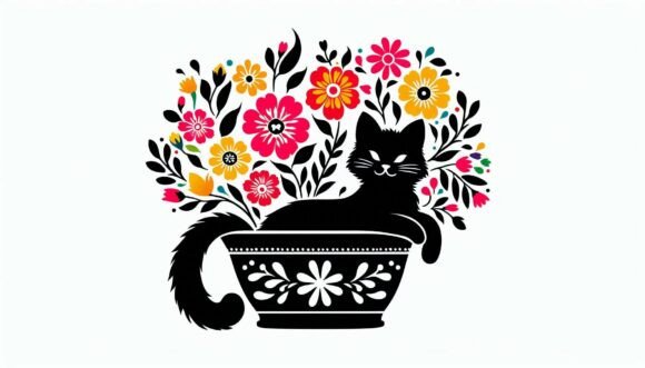 Cat in a Flower Pot Graphics and Illustrations Review