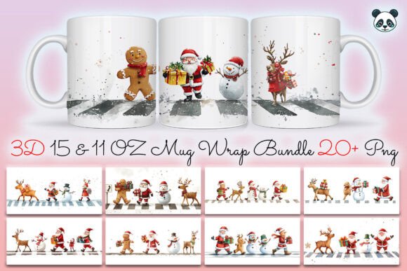 Christmas Characters Mug Wrap Bundle Graphics and Crafts Review