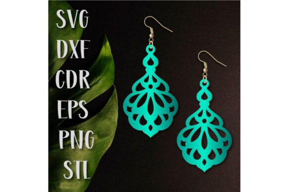 Dangle Earrings SVG Laser Cut STL Files for Graphics and Crafts