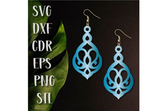 Earrings SVG Cut Files, 3d Earrings STL Graphics and Crafts