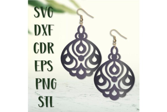 Earrings SVG DXF, Earrings Cricut STL Graphics in Crafts