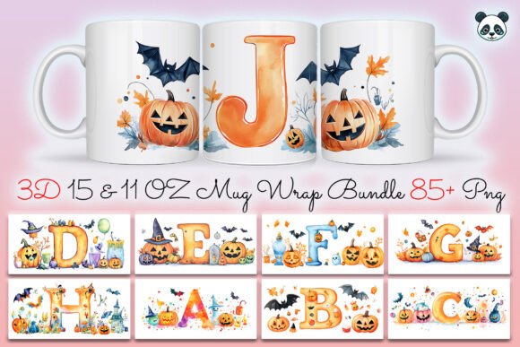 Halloween Alphabet Mug Wrap Bundle Graphics and Crafts Review