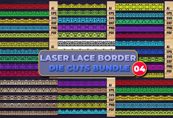 Laser Cut Lace Border Die Cuts Bundle 04: Laser Cutting & Other Home Decor
