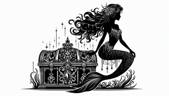 Mermaid with a Treasure Chest Graphics and Illustrations Review