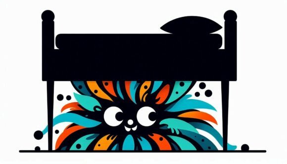 Monster Hiding Under a Bed Graphics and Illustrations Review