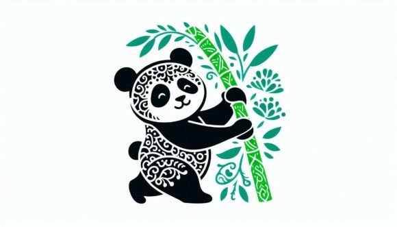 Panda Holding Bamboo Graphics and Illustrations Review