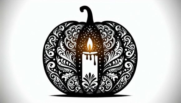 Pumpkin with a Candle Graphics and Illustrations Review