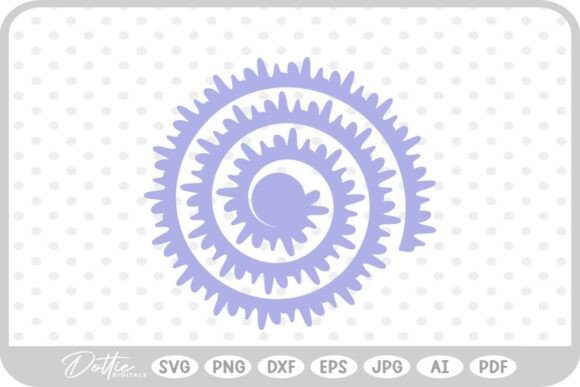 Rolled 3d Flower Template SVG PNG DXF Graphics